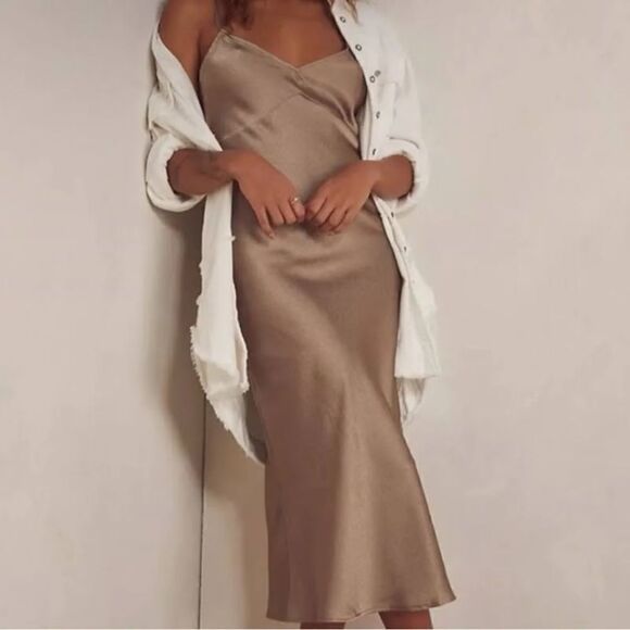 Free People Dresses & Skirts - Free People Simply Biased Slip or Dress M Ivory